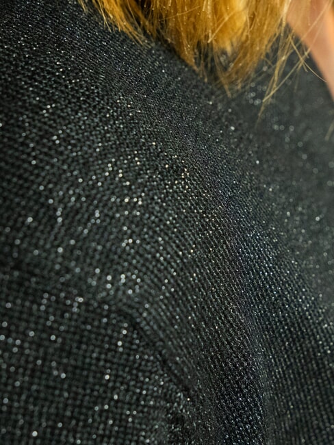 PEACEFUL Lurex cardigan with buttons black - Women's Sweaters