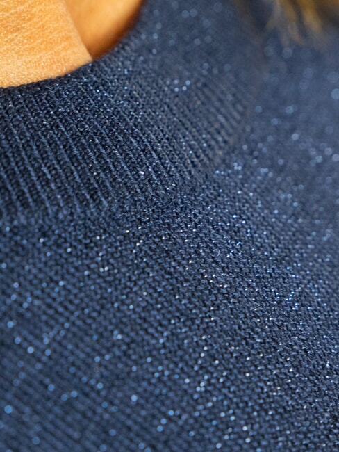 PARANA Lurex crew neck cardigan blue - Women's Sweaters