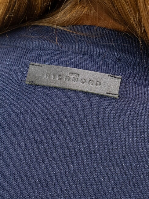 PARANA Lurex crew neck cardigan blue - Women's Sweaters