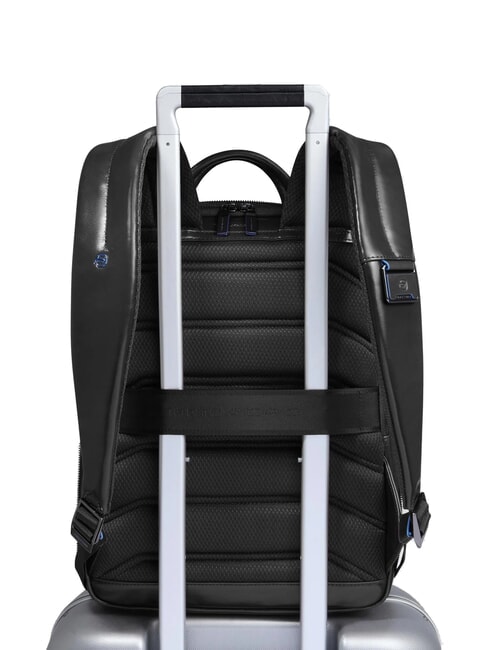 BLUE SQUARE 14" laptop backpack, in leather Black - Laptop backpacks