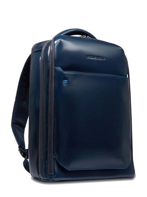 BLUE SQUARE Fast-check leather backpack for 15.6" laptop blue - Laptop backpacks