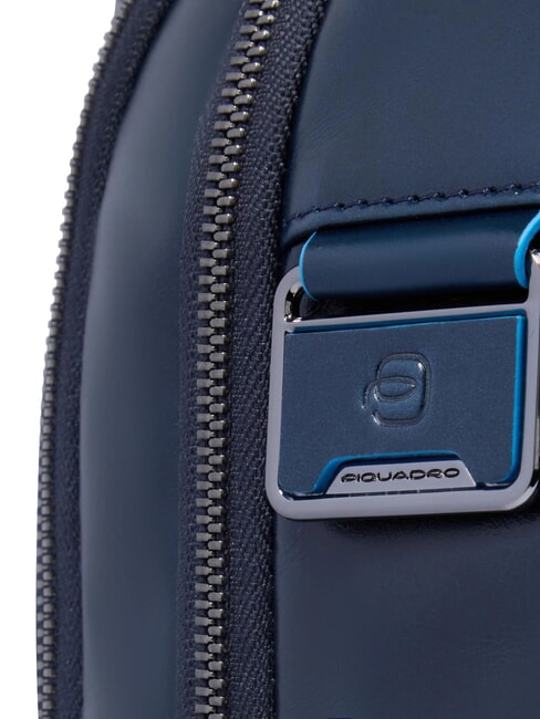 BLUE SQUARE Fast-check leather backpack for 15.6" laptop blue - Laptop backpacks