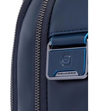 PIQUADRO BLUE SQUARE Fast-check leather backpack for 15.6" laptop blue - Laptop backpacks - 4