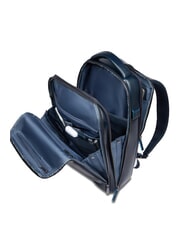PIQUADRO BLUE SQUARE Fast-check leather backpack for 15.6" laptop blue - Laptop backpacks - 5