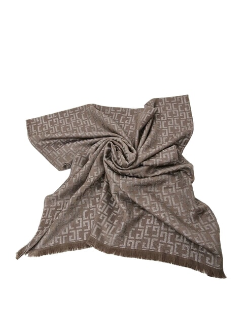 ESTELLE Lurex yarn scarf with all-over logo taupe - Scarves