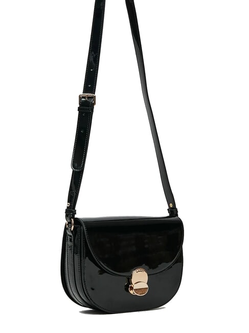 EVELYN LAK Medium patent shoulder bag BLACK - Women’s Bags
