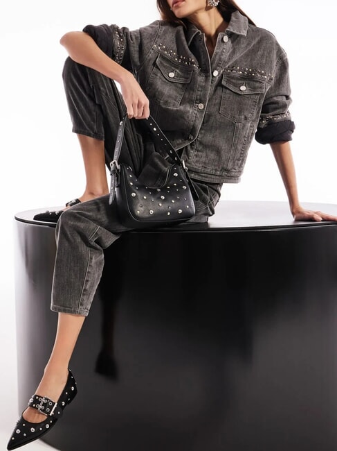 ESTER Small shoulder bag with studs BLACK - Women’s Bags