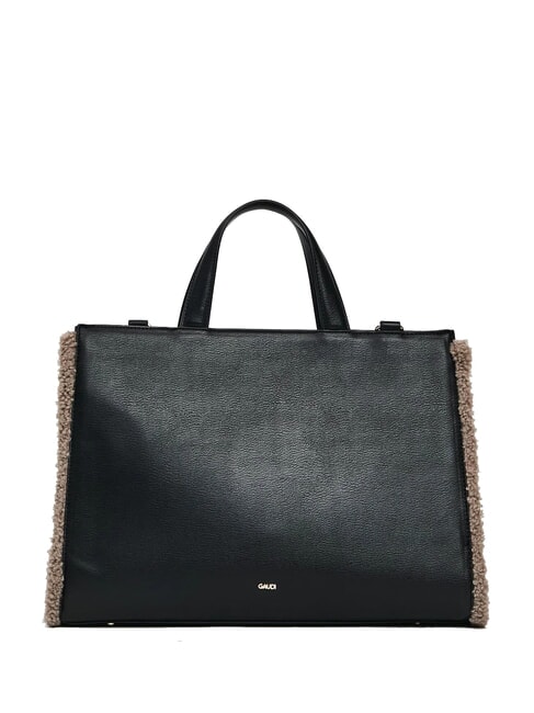 EMILY FUR Handbag with shoulder strap black/taupe - Women’s Bags