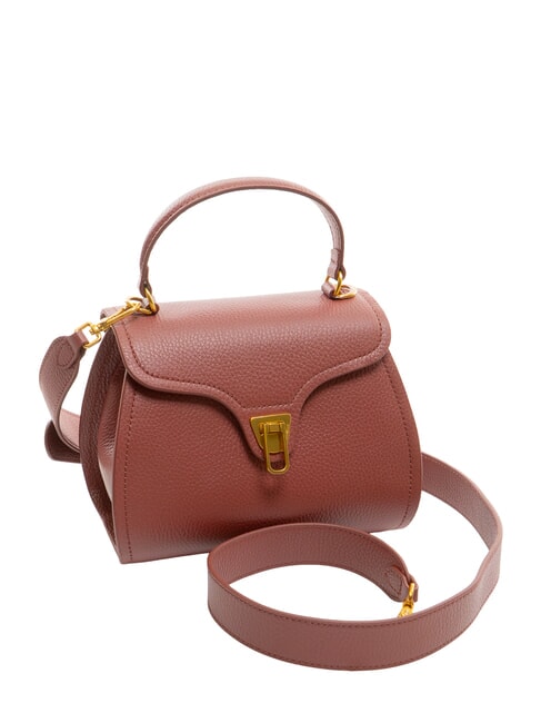MARVIN Mini leather handbag with shoulder strap brandy - Women’s Bags