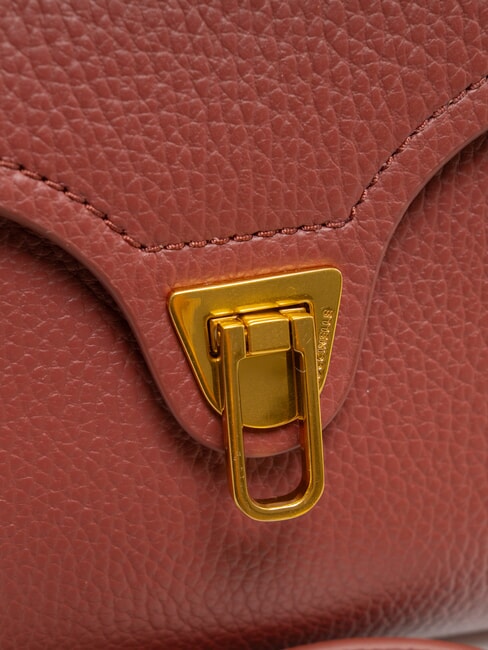 MARVIN Mini leather handbag with shoulder strap brandy - Women’s Bags