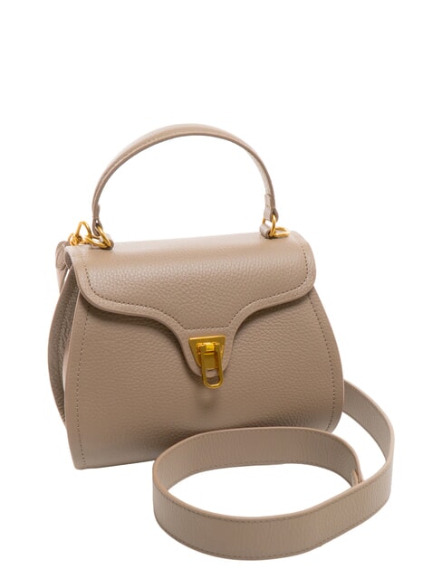 MARVIN Mini leather handbag with shoulder strap warm taupe - Women’s Bags