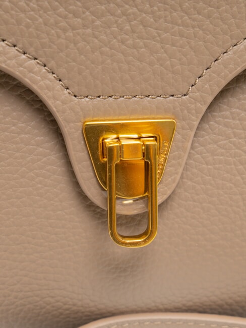 MARVIN Mini leather handbag with shoulder strap warm taupe - Women’s Bags