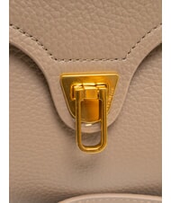 COCCINELLE MARVIN Mini leather handbag with shoulder strap warm taupe - Women’s Bags - 5