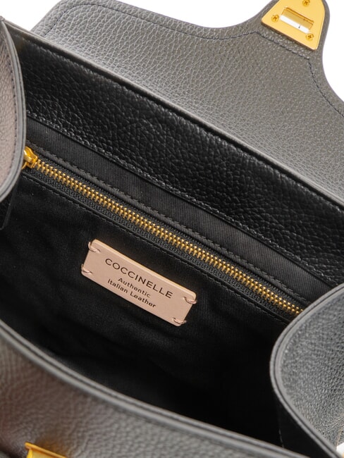 MARVIN Leather handbag with shoulder strap Black - Women’s Bags