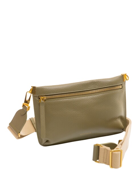 HYLE Small flat leather shoulder bag laurel green - Women’s Bags