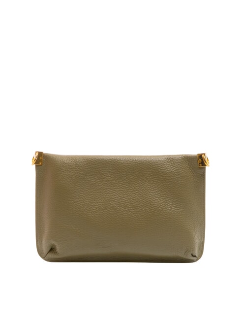 HYLE Small flat leather shoulder bag laurel green - Women’s Bags