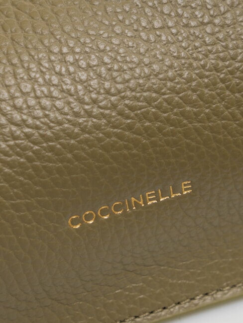 HYLE Small flat leather shoulder bag laurel green - Women’s Bags