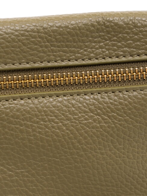 HYLE Small flat leather shoulder bag laurel green - Women’s Bags