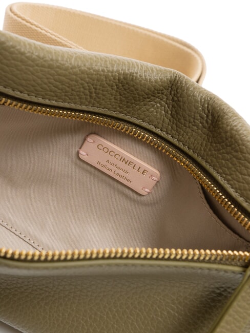 HYLE Small flat leather shoulder bag laurel green - Women’s Bags