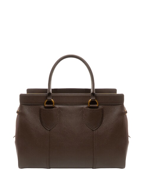 YORK Leather handbag with buckle brown fondant - Women&rsquo;s Bags