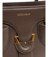 COCCINELLE YORK Leather handbag with buckle brown fondant - Women&rsquo;s Bags - 5