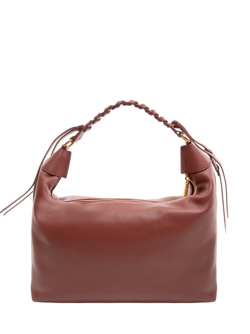 RHEA Leather shoulder bag with shoulder strap brandy - Women’s Bags