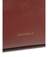 COCCINELLE RHEA Leather shoulder bag with shoulder strap brandy - Women’s Bags - 5