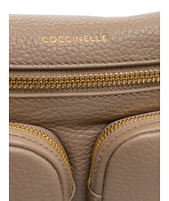 COCCINELLE HYLE Small dual-purpose leather bag warm taupe - Women’s Bags - 5