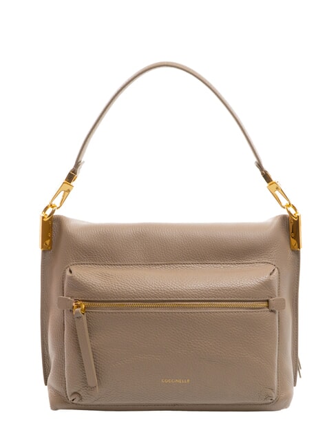 HYLE Medium dual-function leather bag warm taupe - Women’s Bags