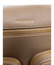 COCCINELLE HYLE Medium dual-function leather bag warm taupe - Women’s Bags - 5
