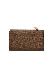 BORBONESE VITE COATED OP Medium wallet with flap natural op / black - Women’s Wallets - 3