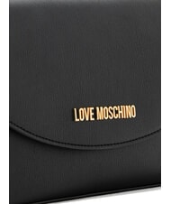 LOVE MOSCHINO CHUNKY TAB Bag with flap and shoulder strap Black - Women’s Bags - 3