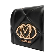 LOVE MOSCHINO EMBOSSED Mini shoulder bag Black - Women’s Bags - 4