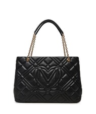 LOVE MOSCHINO QUILTED Shopping bag with chain handles Black - Women’s Bags - 3