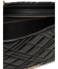 LOVE MOSCHINO QUILTED Shopping bag with chain handles Black - Women’s Bags - 5