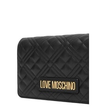 LOVE MOSCHINO SMART DAILY Clutch bag with metal shoulder strap Black - Women’s Bags - 4