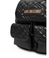 LOVE MOSCHINO QUILTED Backpack with two pockets Black - Women’s Bags - 4
