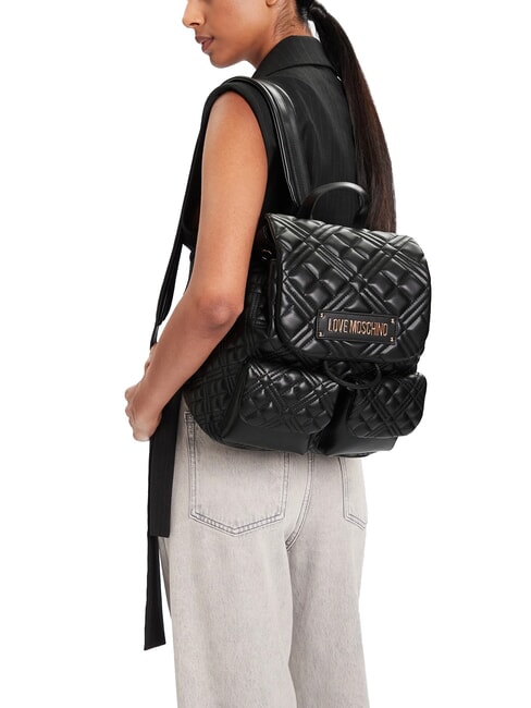 QUILTED Backpack with two pockets Black - Women’s Bags