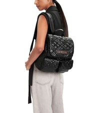 LOVE MOSCHINO QUILTED Backpack with two pockets Black - Women’s Bags - 5