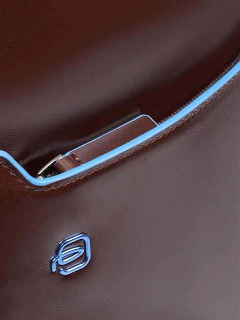 BLUE SQUARE 14" laptop backpack, in leather MAHOGANY - Laptop backpacks