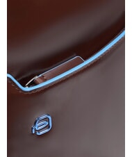 PIQUADRO BLUE SQUARE 14" laptop backpack, in leather MAHOGANY - Laptop backpacks - 5