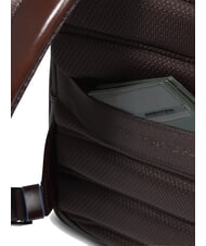 PIQUADRO BLUE SQUARE 14" laptop backpack, in leather MAHOGANY - Laptop backpacks - 7