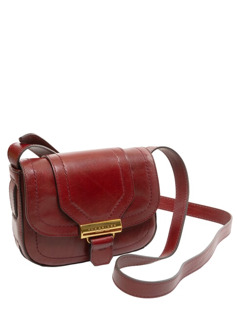 BENEDETTA  Mini shoulder bag, in leather Chianti / Bordeaux / Gold - Women’s Bags