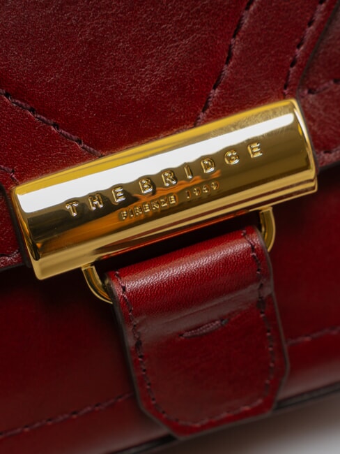 BENEDETTA  Mini shoulder bag, in leather Chianti / Bordeaux / Gold - Women’s Bags