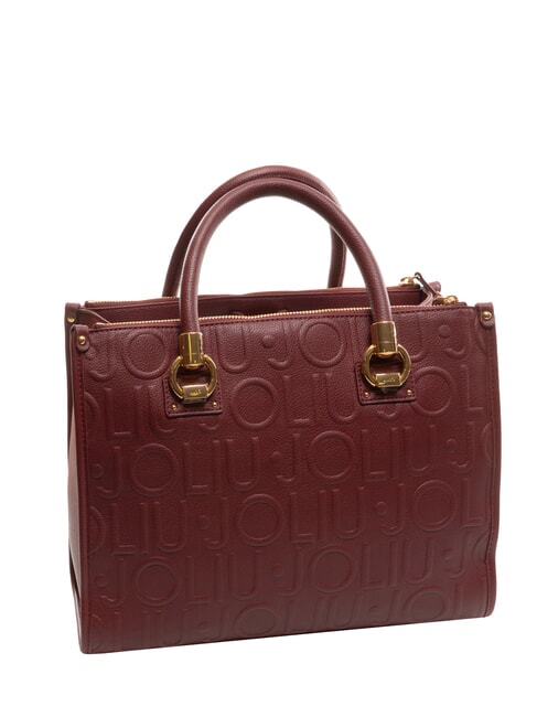 MANHATTAN Medium satchel bag with logo red wine - Women&rsquo;s Bags