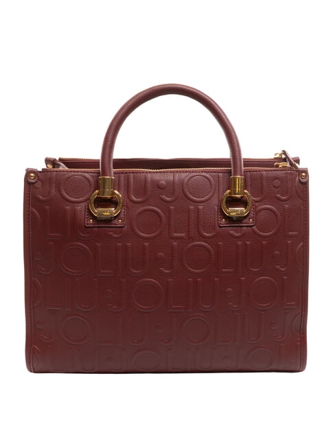 MANHATTAN Medium satchel bag with logo red wine - Women&rsquo;s Bags