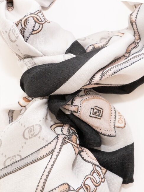 LOGO Stole with print ice grey - Scarves