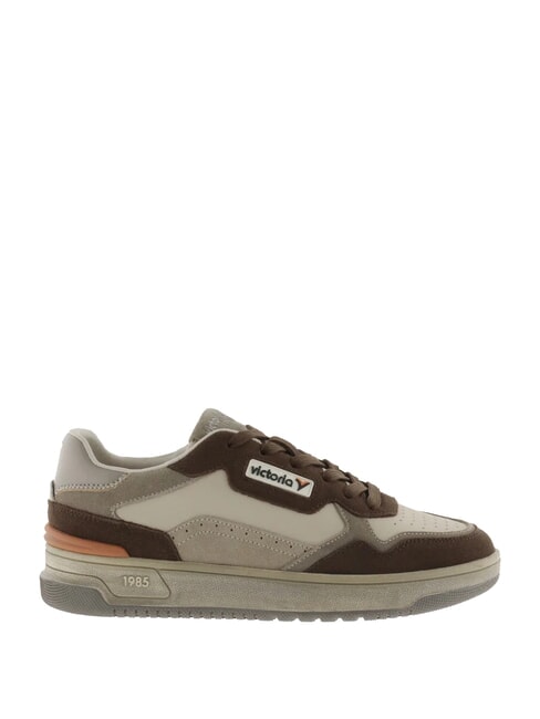 C80-URBAN Vintage logo leather sneakers taupe - Women’s shoes