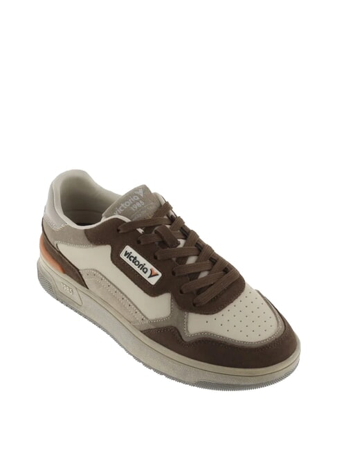 C80-URBAN Vintage logo leather sneakers taupe - Women’s shoes
