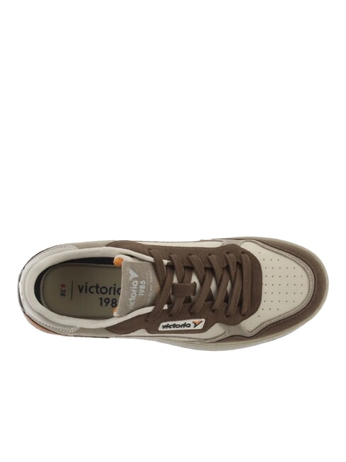 C80-URBAN Vintage logo leather sneakers taupe - Women’s shoes